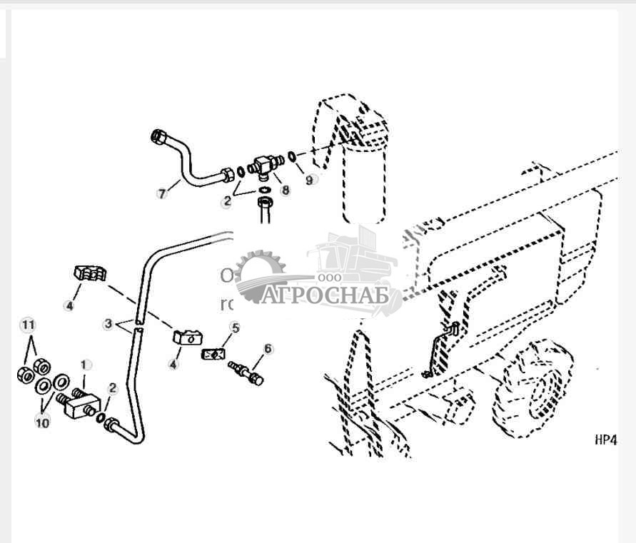 Four-Wheel Drive Case Drain Hydraulic Lines 